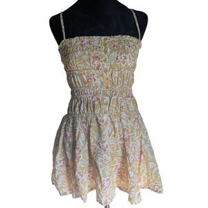 Sky To Moon Sun-Drenched Floral Smocked Mini Dress Boho Festival Aesthetic